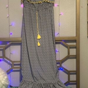 Mud Pie Black and White Smocked Maxi dress